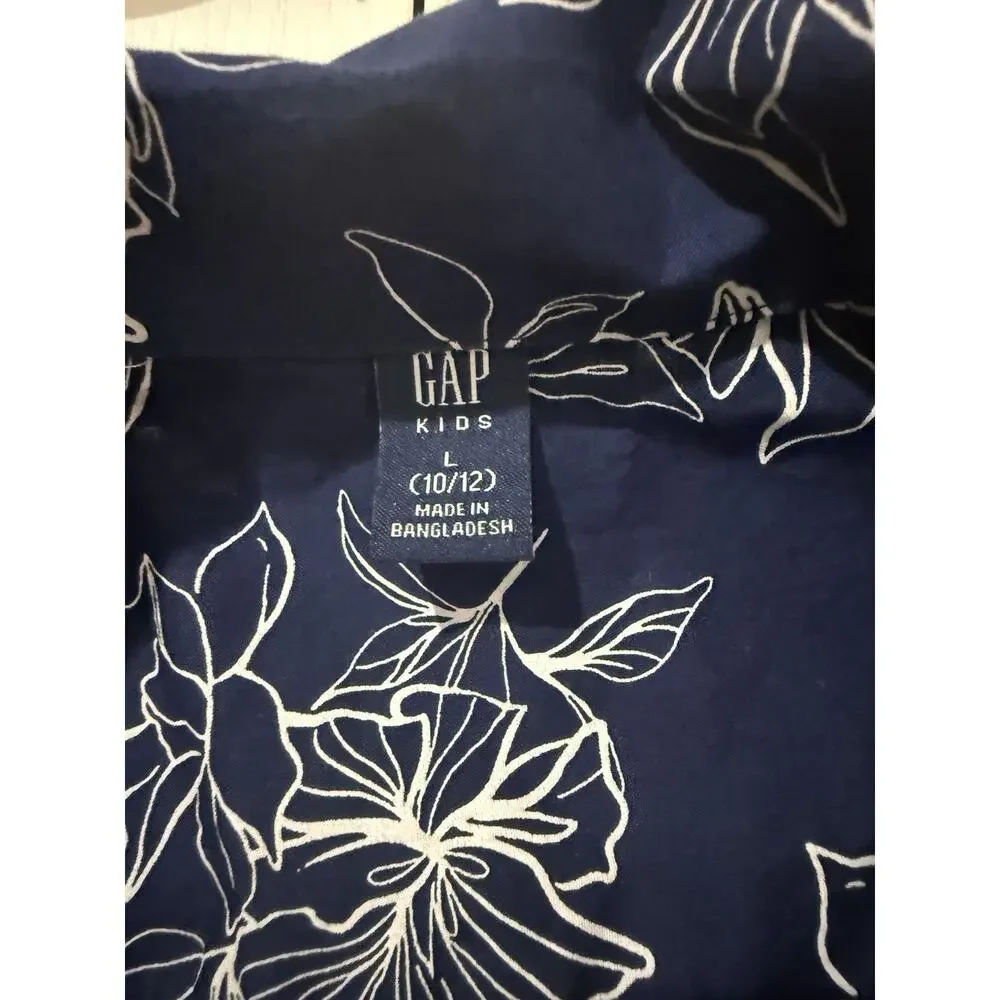 Set Of Two GAP Kids Size 10/12 Tropical Button Up Shirts